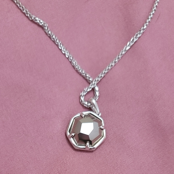 Kendra Scott- Platinum Drusy Necklace New! - Picture 9 of 12